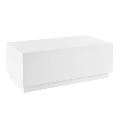 Euro Style - Tresero 47inW Coffee Table with Drawer, High Gloss White - 90651-WHT veiw 2
