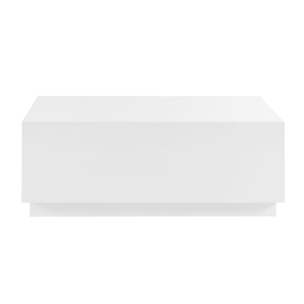 Euro Style - Tresero 47inW Coffee Table with Drawer, High Gloss White - 90651-WHT veiw 1