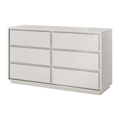 Euro Style - Tresero 55inW 6-Drawer Sideboard, High Gloss Warm Gray - 90649WMGRY-KIT view 2