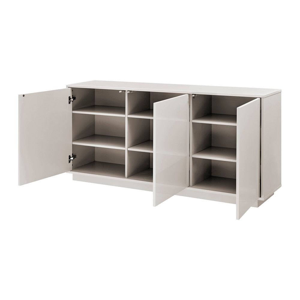 Euro Style - Tresero 65inW Sideboard, High Gloss Warm Gray - 90645-WMGRY veiw 3