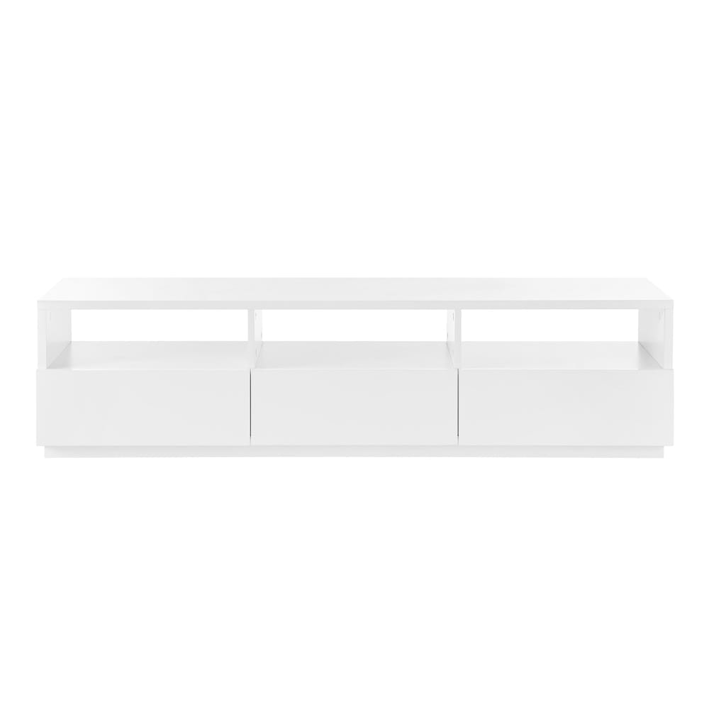 Euro Style - Tresero 70inW 3-Drawer Media Stand, High Gloss White - 90643WHT-KIT veiw 1