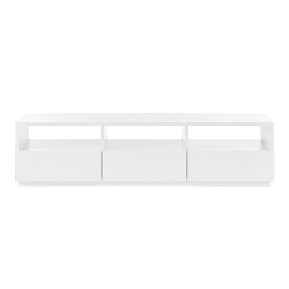 Euro Style - Tresero 70inW 3-Drawer Media Stand, High Gloss White - 90643WHT-KIT veiw 1