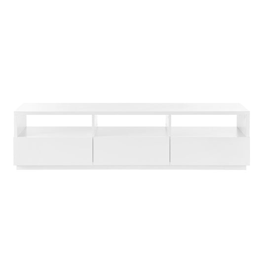 Euro Style - Tresero 70inW 3-Drawer Media Stand, High Gloss White - 90643WHT-KIT veiw 1