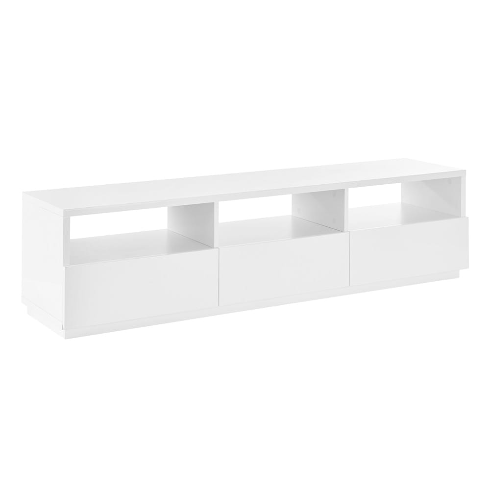 Euro Style - Tresero 70inW 3-Drawer Media Stand, High Gloss White - 90643WHT-KIT veiw 2