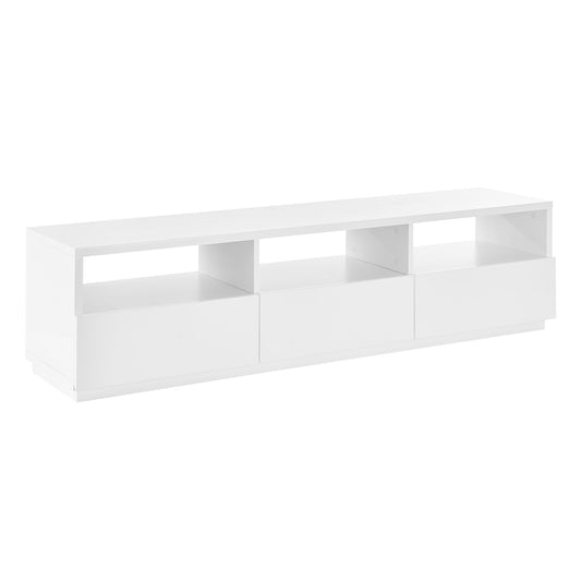 Euro Style - Tresero 70inW 3-Drawer Media Stand, High Gloss White - 90643WHT-KIT veiw 2
