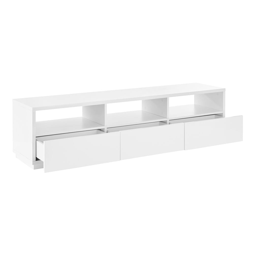 Euro Style - Tresero 70inW 3-Drawer Media Stand, High Gloss White - 90643WHT-KIT veiw 3