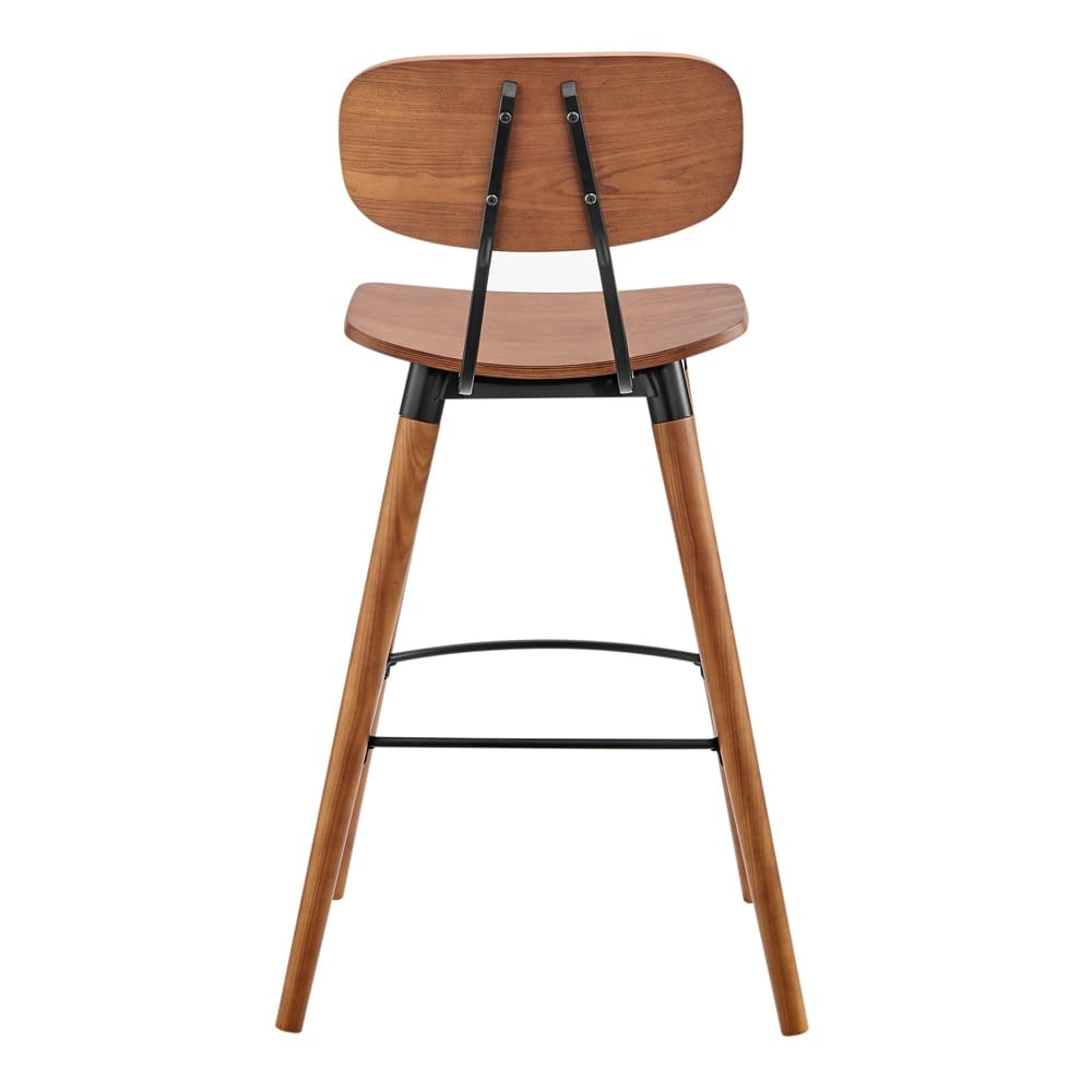 Euro Style - Vega Wood Bar Stool, Walnut/Matte Black - 91052-WAL veiw 5