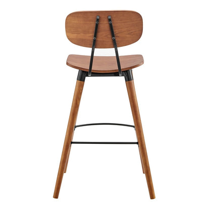 Euro Style - Vega Wood Bar Stool, Walnut/Matte Black - 91052-WAL veiw 5
