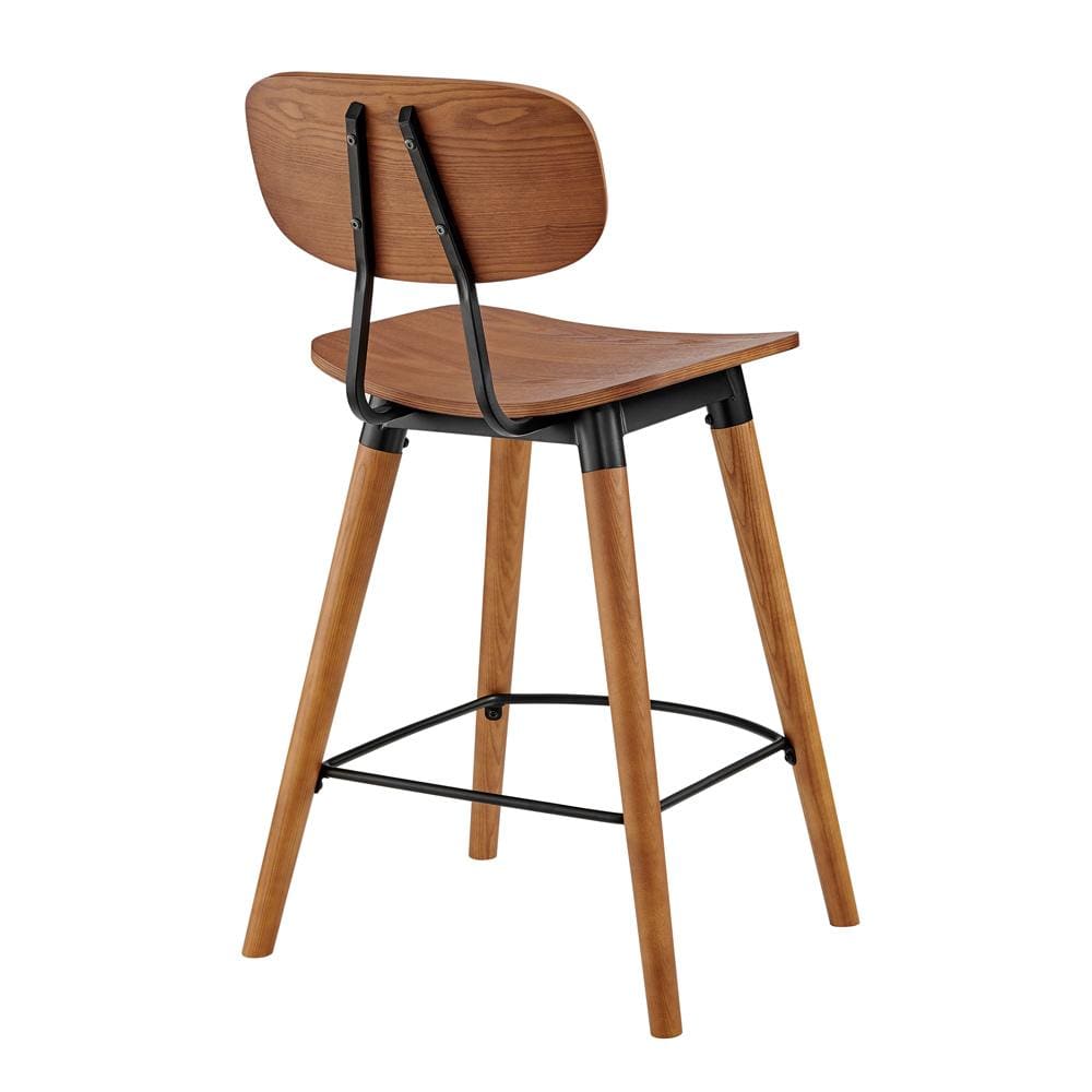 Euro Style - Vega Wood Counter Stool, Walnut/Matte Black - 91054-WAL veiw 4