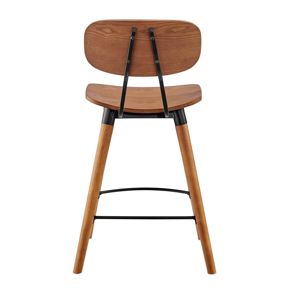 Euro Style - Vega Wood Counter Stool, Walnut/Matte Black - 91054-WAL veiw 5