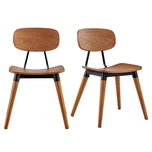 Euro Style - Vega Wood Side Chairs, Walnut/Matte Black - Set of 2 - 91050-WAL veiw 1