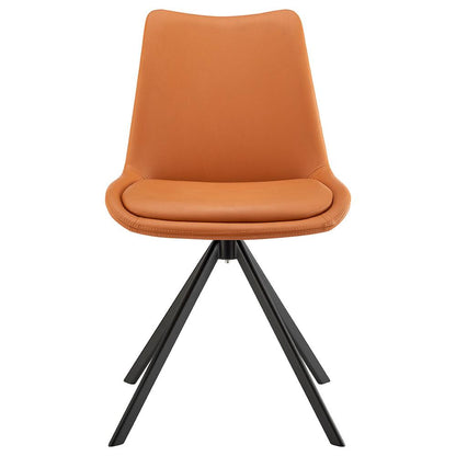 Euro Style - Vind Faux Leather Swivel Side Chair, Cognac/Black - 30920-COG veiw 1
