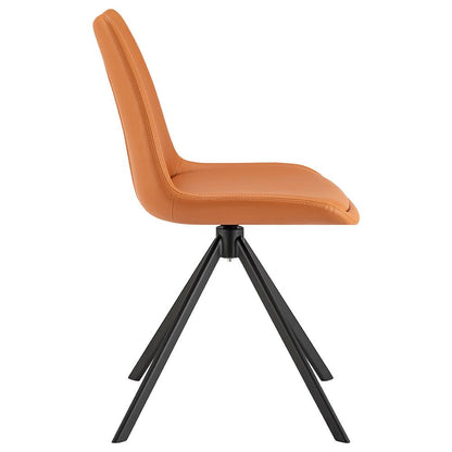 Euro Style - Vind Faux Leather Swivel Side Chair, Cognac/Black - 30920-COG veiw 3
