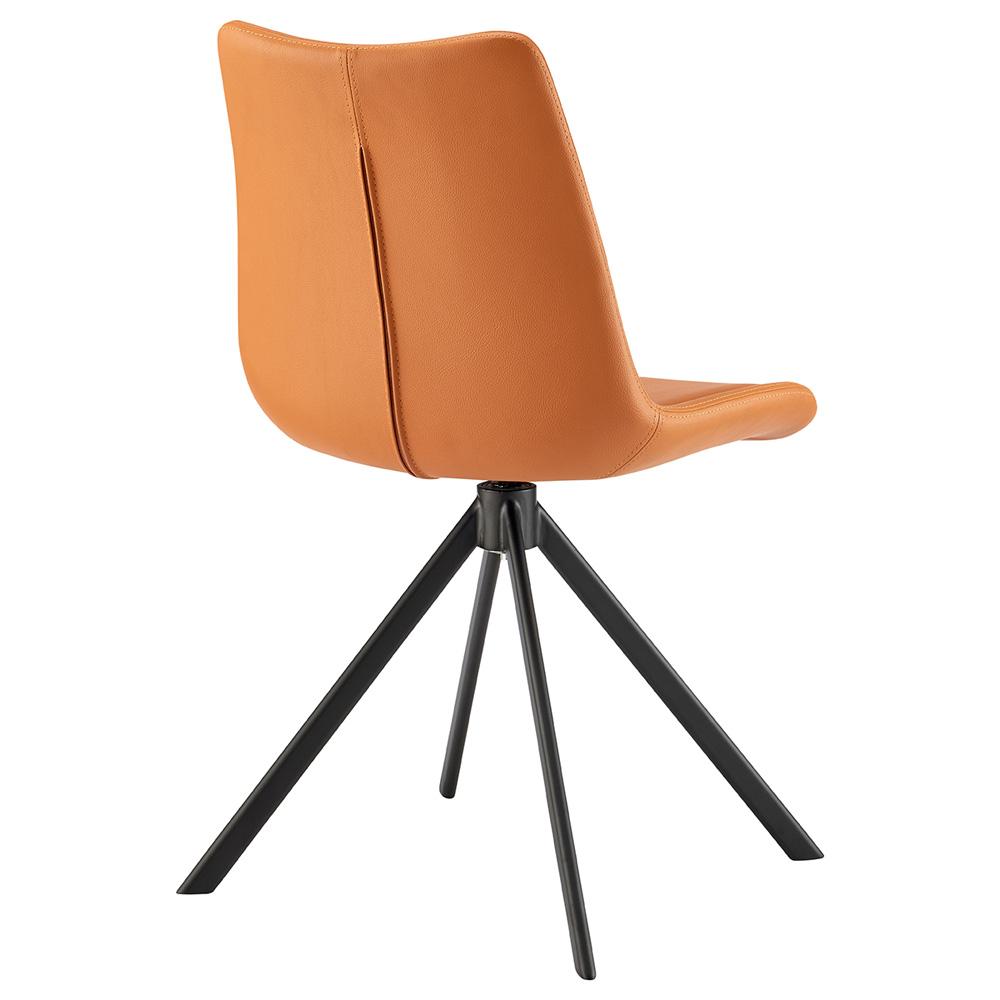 Euro Style - Vind Faux Leather Swivel Side Chair, Cognac/Black - 30920-COG veiw 4