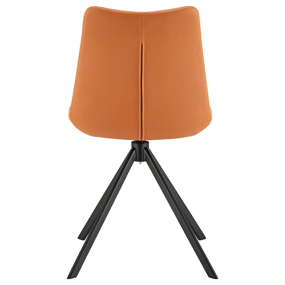 Euro Style - Vind Faux Leather Swivel Side Chair, Cognac/Black - 30920-COG veiw 5