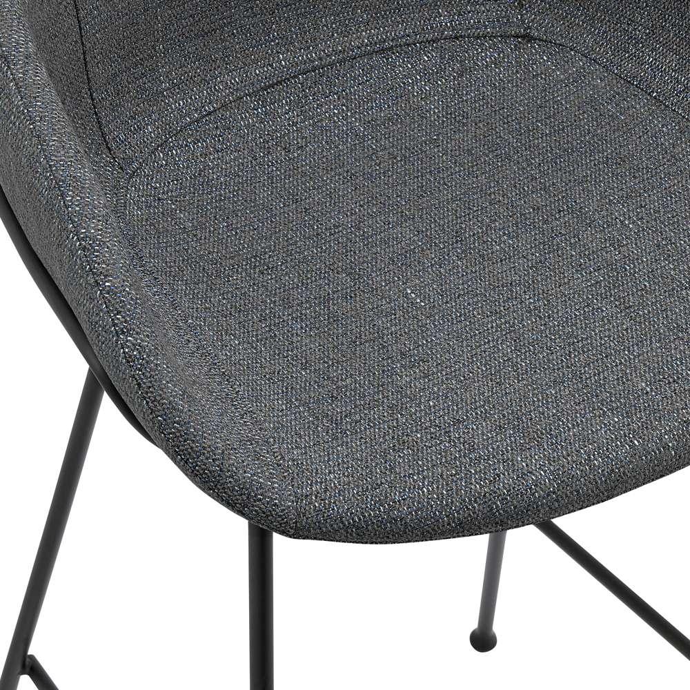 Euro Style - Zach Bar Stool In Gray-Blue Fabric and Matte Black Legs (Set of 2) - 30495GRYBLU veiw 6