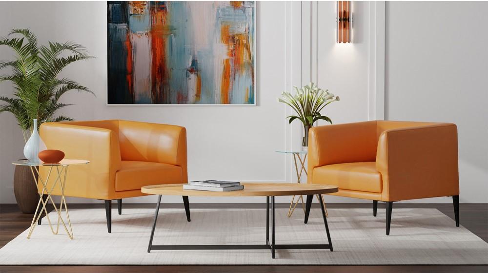 Euro Style - Zoey 20in Round Side Table, Clear Tempered Glass/Matte Brushed Gold Base - 21249 veiw 5