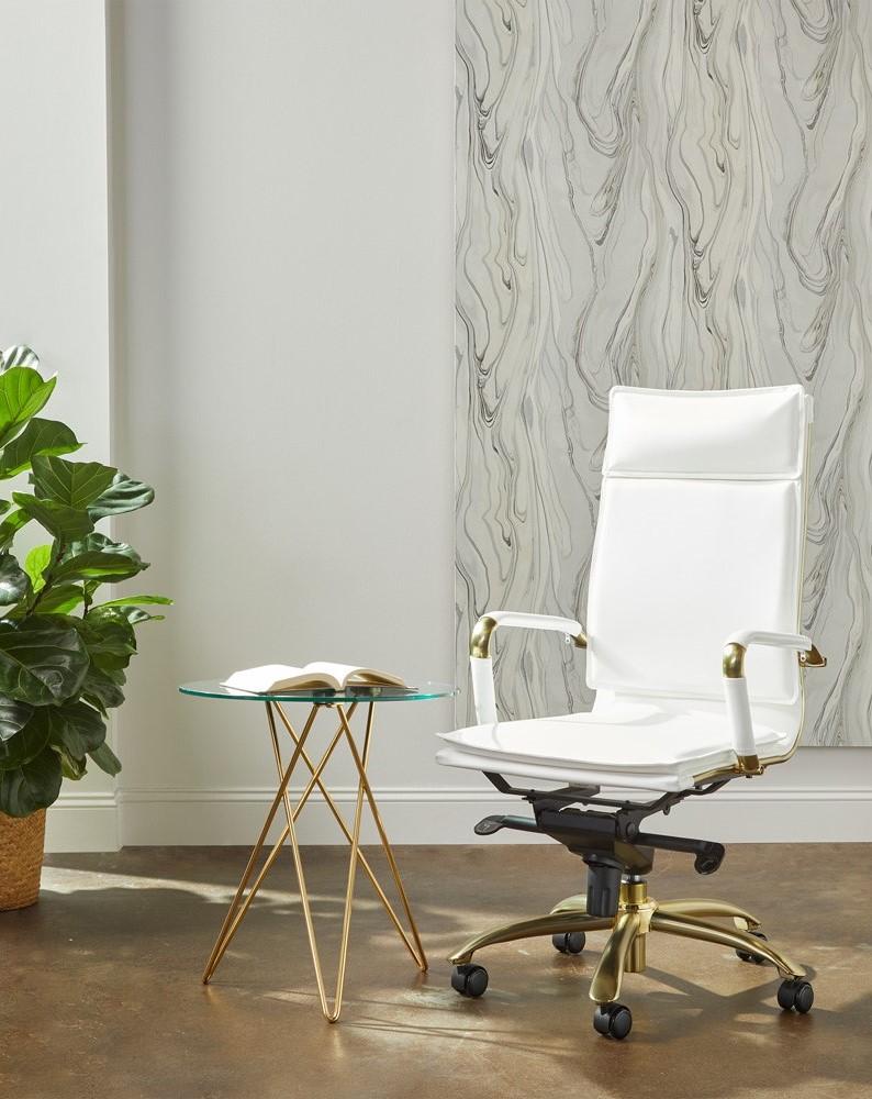 Euro Style - Zoey 20in Round Side Table, Clear Tempered Glass/Matte Brushed Gold Base - 21249 veiw 6