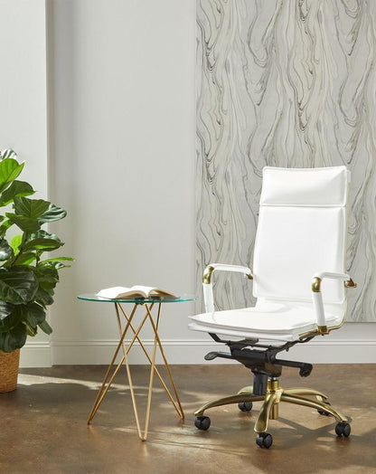 Euro Style - Zoey 20in Round Side Table, Clear Tempered Glass/Matte Brushed Gold Base - 21249 veiw 6