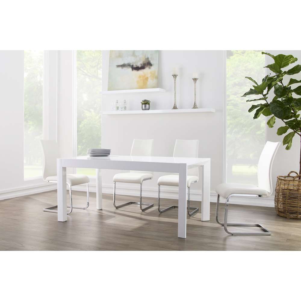 Euro Style - Adara 63in Rectangle Dining Table in White Lacquer - 27268WHT veiw 5