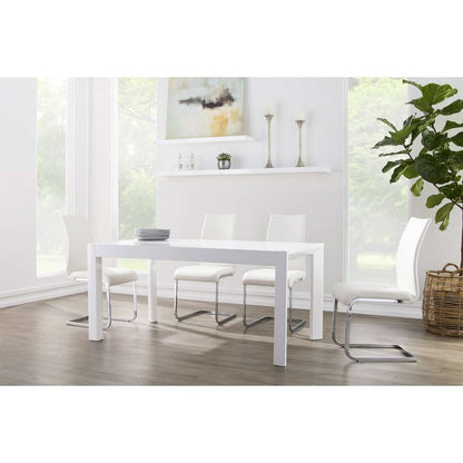 Euro Style - Adara 63in Rectangle Dining Table in White Lacquer - 27268WHT veiw 5