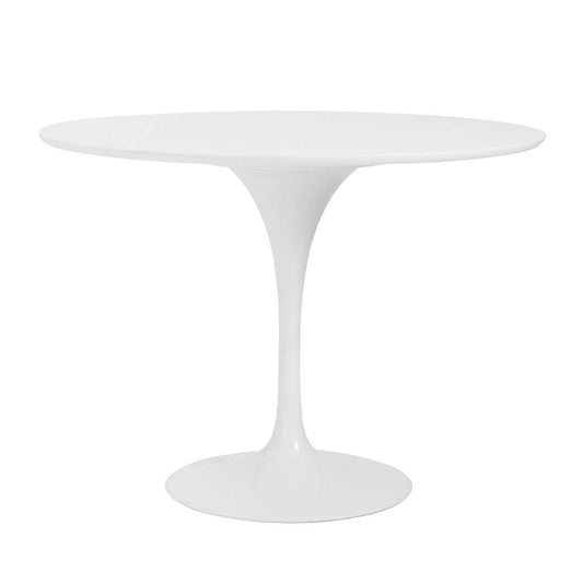 Euro Style - Astrid 40in Round Dining Table in Matte White Top with High Gloss White Tulip Base - 90264WHT-KIT veiw 1