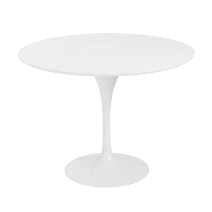 Euro Style - Astrid 40in Round Dining Table in Matte White Top with High Gloss White Tulip Base - 90264WHT-KIT veiw 3