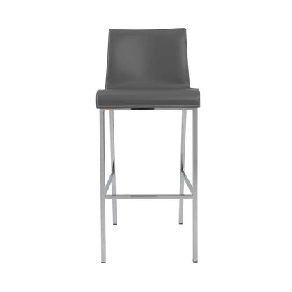 Euro Style - Cam-B Bar Stool In Gray With Polished Stainless Steel Legs (Set of 2) - 15201GRY veiw 1