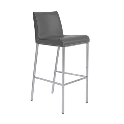 Euro Style - Cam-B Bar Stool In Gray With Polished Stainless Steel Legs (Set of 2) - 15201GRY veiw 2