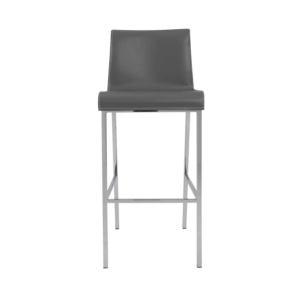 Euro Style - Cam-B Bar Stool In Gray With Polished Stainless Steel Legs (Set of 2) - 15201GRY veiw 5