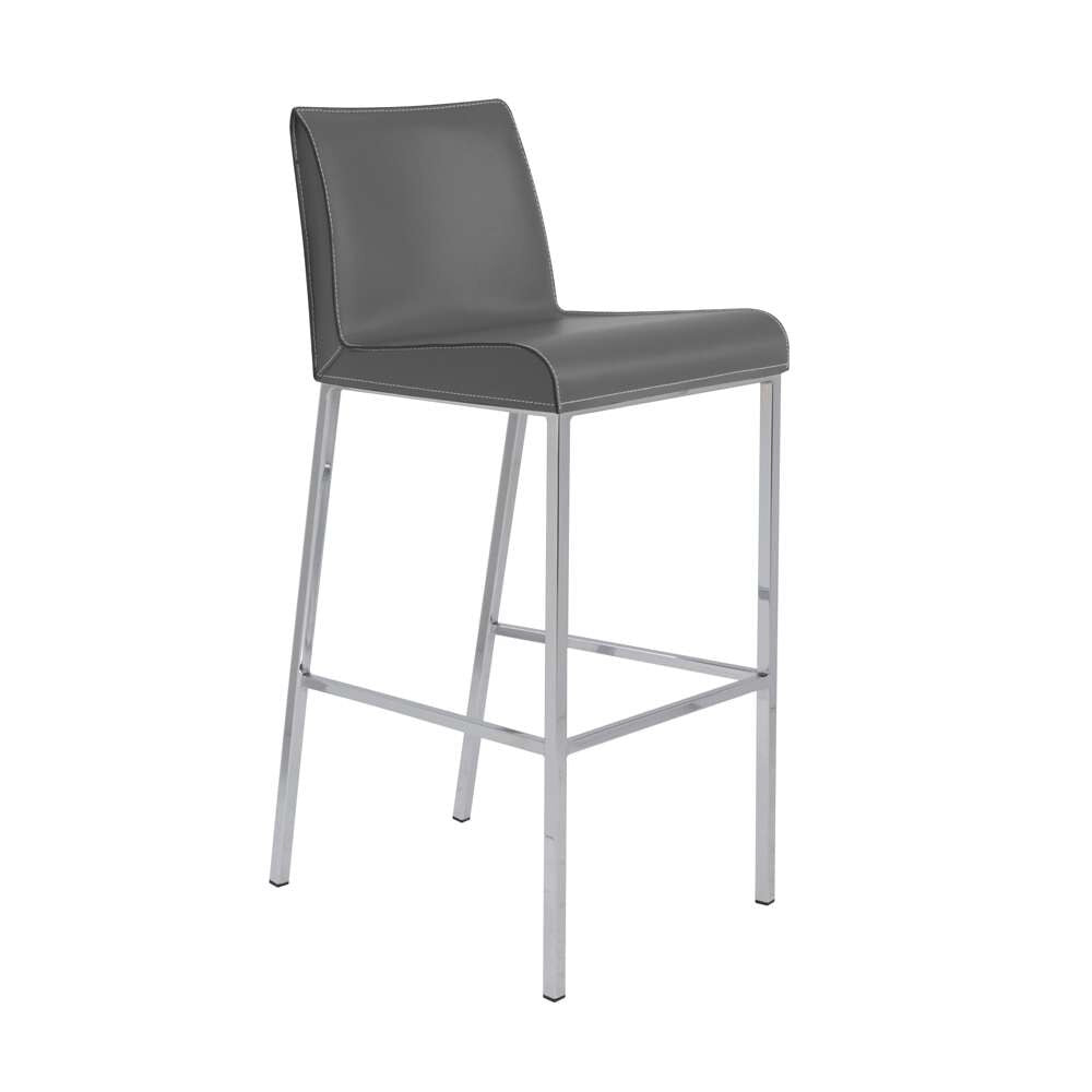 Euro Style - Cam-B Bar Stool In Gray With Polished Stainless Steel Legs (Set of 2) - 15201GRY veiw 6