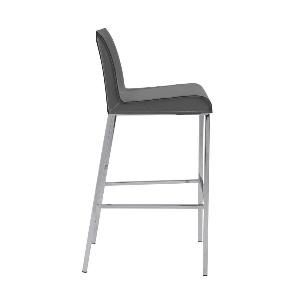 Euro Style - Cam-B Bar Stool In Gray With Polished Stainless Steel Legs (Set of 2) - 15201GRY veiw 7