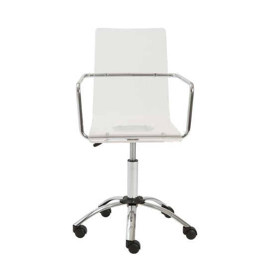 Euro Style - Chloe Office Chair in Clear with Chromed Steel Base - 80943CLR veiw 1