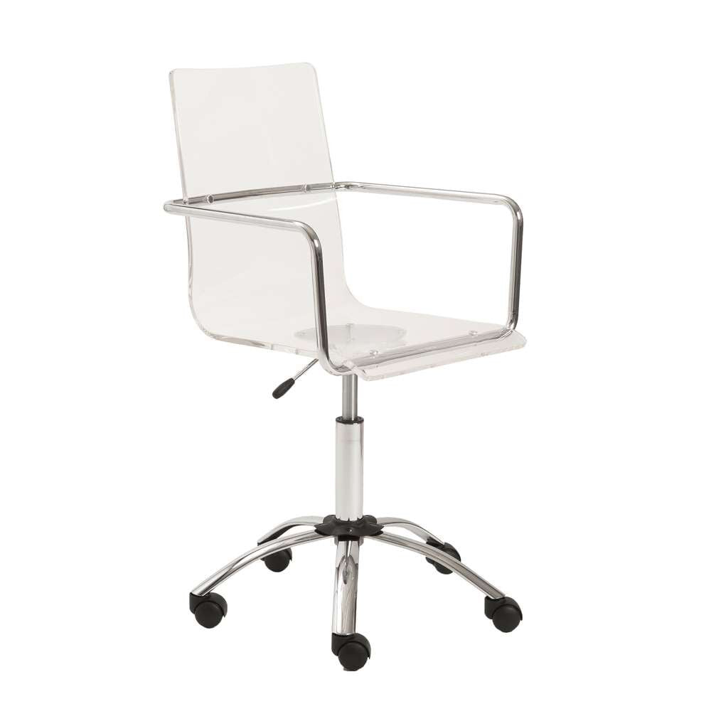 Euro Style - Chloe Office Chair in Clear with Chromed Steel Base - 80943CLR veiw 2