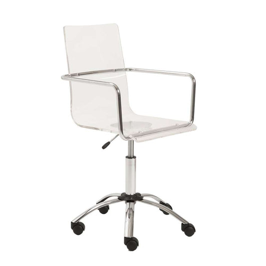 Euro Style - Chloe Office Chair in Clear with Chromed Steel Base - 80943CLR veiw 2