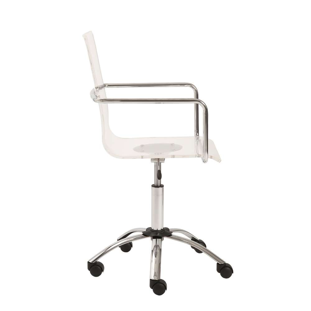Euro Style - Chloe Office Chair in Clear with Chromed Steel Base - 80943CLR veiw 3