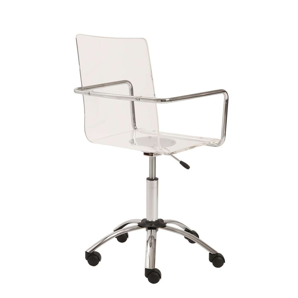 Euro Style - Chloe Office Chair in Clear with Chromed Steel Base - 80943CLR veiw 4