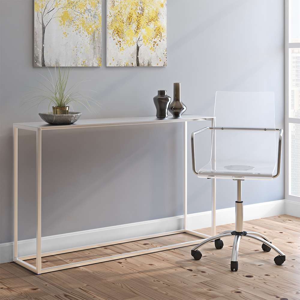 Euro Style - Chloe Office Chair in Clear with Chromed Steel Base - 80943CLR veiw 5