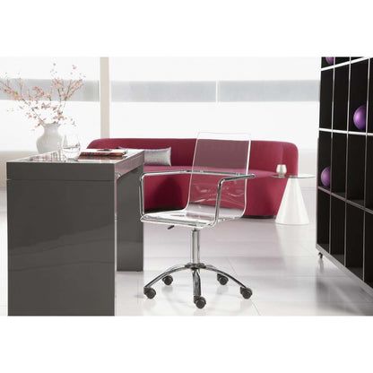 Euro Style - Chloe Office Chair in Clear with Chromed Steel Base - 80943CLR veiw 6