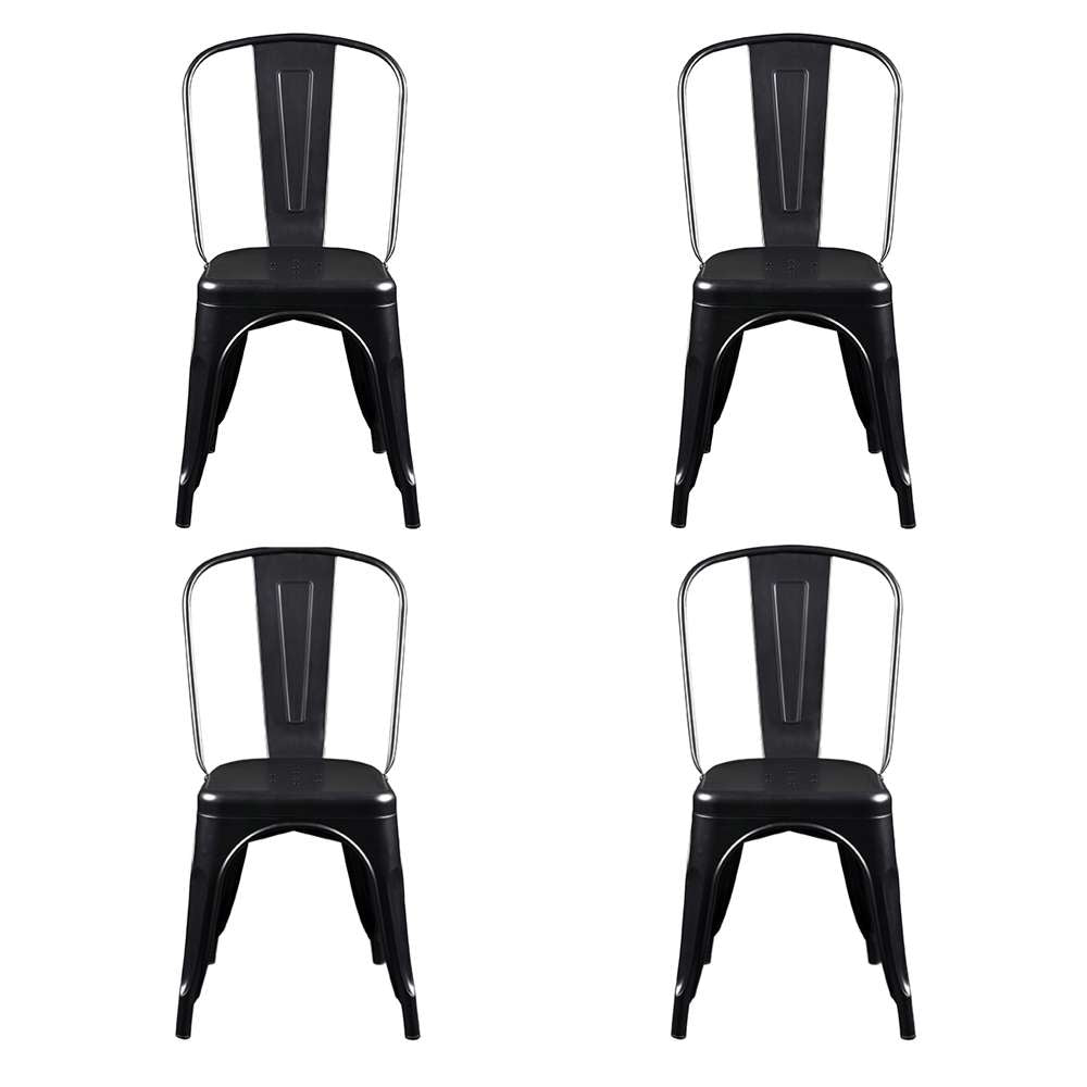 Euro Style - Corsair Stacking Side Chair in Matte Black (Set of 4) - 94210MTBLK veiw 7