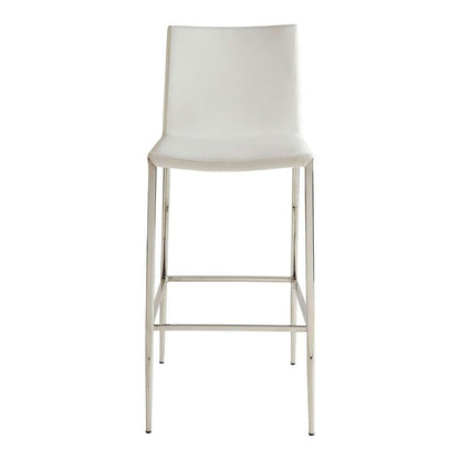 Euro Style - Diana-B Bar Stool in White with Polished Stainless Steel - 02349-WHT veiw 1
