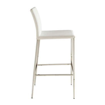 Euro Style - Diana-B Bar Stool in White with Polished Stainless Steel - 02349-WHT veiw 3