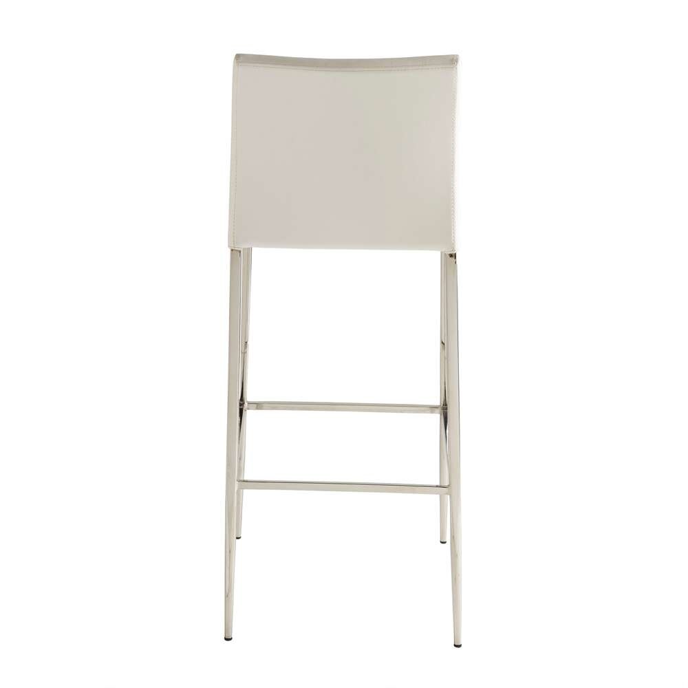 Euro Style - Diana-B Bar Stool in White with Polished Stainless Steel - 02349-WHT veiw 4