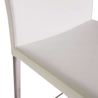 Euro Style - Diana-B Bar Stool in White with Polished Stainless Steel - 02349-WHT veiw 5