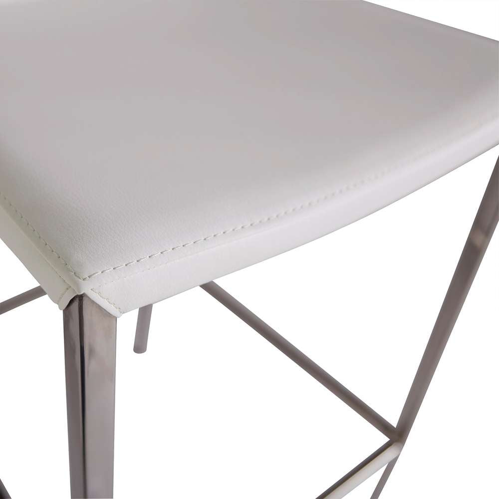 Euro Style - Diana-B Bar Stool in White with Polished Stainless Steel - 02349-WHT veiw 6