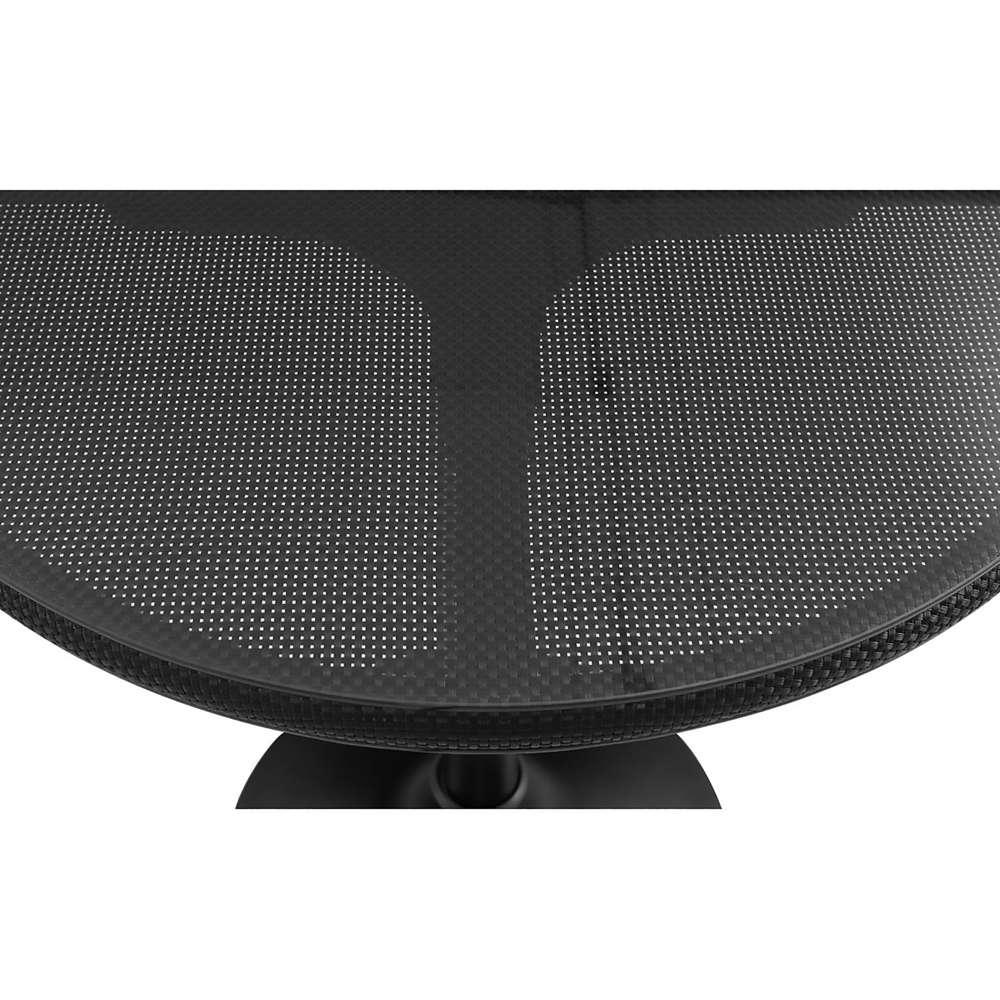 Euro Style - Erlend 30in Bistro Table Tempered Glass Top Over Black Textylene Mesh with Black Column and Base - 90402BLK-KIT veiw 4