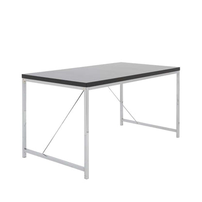 Euro Style - Gilbert Desk in Black with Chrome Steel Frame - 23523BLK veiw 2