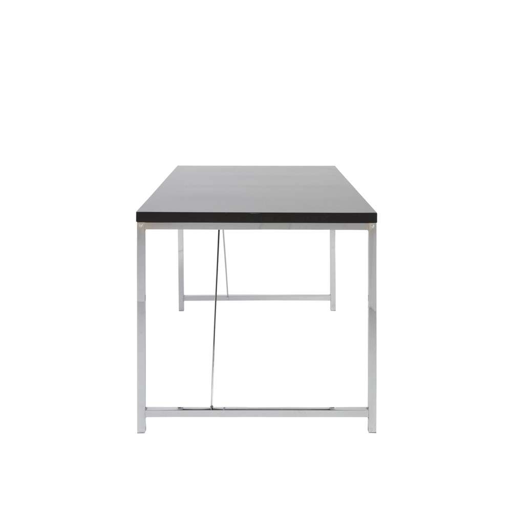 Euro Style - Gilbert Desk in Black with Chrome Steel Frame - 23523BLK veiw 3