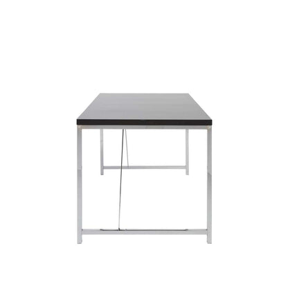 Euro Style - Gilbert Desk in Black with Chrome Steel Frame - 23523BLK veiw 3