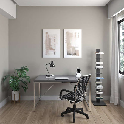 Euro Style - Gilbert Desk in Black with Chrome Steel Frame - 23523BLK veiw 5